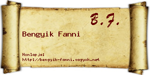 Bengyik Fanni névjegykártya