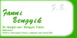 fanni bengyik business card